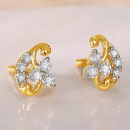 GIVA Lab Grown Diamond 18k (750) Gold Earrings for Women-image-82