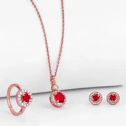 GIVA 925 Sterling Silver Rose Gold Set for Women image 1