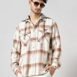 celio celio* Beige Regular Fit Check Cotton Overshirt-picture-20
