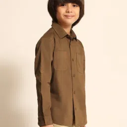 U.S. Polo Assn. Boys Brown Cotton Shirt image 3