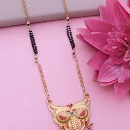 Ramdev Art Fashion Jwellery Gold-Plated Beaded Long Mangalsutra-picture-19