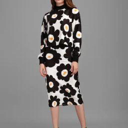 PURVAJA White & Black Floral Print Co-Ord Set-picture-21
