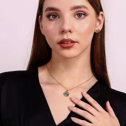Tipsy closet Gold-Plated Stainless Steel Artificial Stones & Beads Necklace image 3