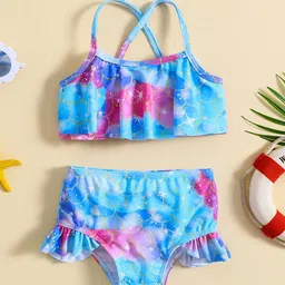 YK Infant Girls Printed Top & Shorts Swim Set-image-86