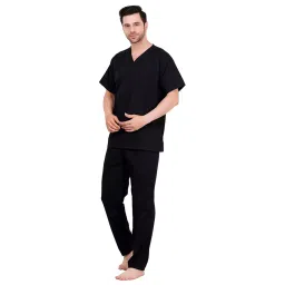 LOYAL NEEDS V Neck Short Sleeves Double Stitch Scrub Suit Customised Polycotton Fabric MSVMB XL Size For Male image 2
