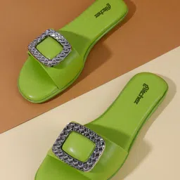 glitchez Women Embellished Slip-On Open Toe Flats-image-90
