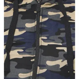 Campus Sutra Blue Regular Fit Printed Hooded Jacket image 4