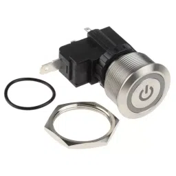 RS PRO Illuminated Push Button Switch Latching 25.2 mm SPST White LED 250/125 V AC, 1758166 image 5