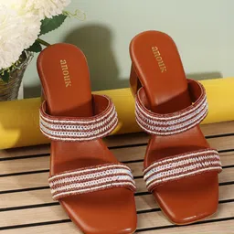 Anouk Embellished Ethnic Block Sandals image 1