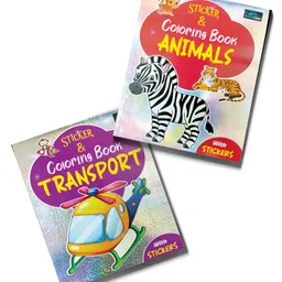 book ford publications Sticker & Coloring Book Set of 2 Books Animals & Transport - English-picture-18