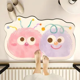 SYGA Non-Slip Quick-Drying Twin Cartoon-Shaped Bathroom & Door Mat - Water Absorbent, Dirt-Resistant & Wear-Resistant Floor Mat-picture-25