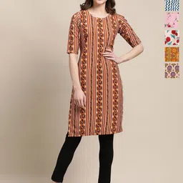 7Threads Women Pack Of 6 Ethnic Motifs Printed Kurta-picture-37