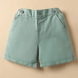 ToffyHouse Poplin Woven Half Sleeves Printed Shirt & Shorts With Bow & Suspender - White & Teal Blue image 4