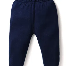 Babyhug Knitted Full Sleeves Sweater Set With Animal Design - Navy Blue image 4