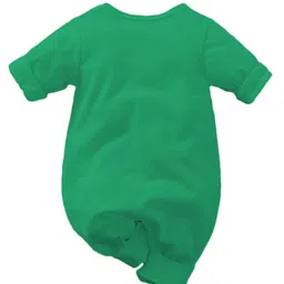 zeezeezoo Zeezeezo 100% Cotton Knit Christmas Theme Full Sleeves My First Christmas Text Printed Romper - Green image 5