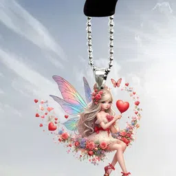 Spiaty Unisex 2D charm Love Flower Fairy Car Hanging Figurine Showpiece-picture-32