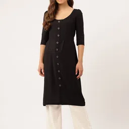 WISSTLER Solid Round Neck Kurta-picture-10