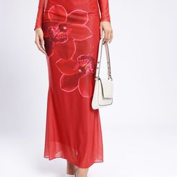 glitchez Floral Printed A-Line Maxi Skirt-picture-34