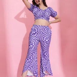 SELVIA Purple Printed Co-ord Set image 1