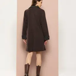 Qurvii Brown Plain Coat image 2