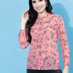 SELVIA Pink & Black Floral Print Shirt image 1