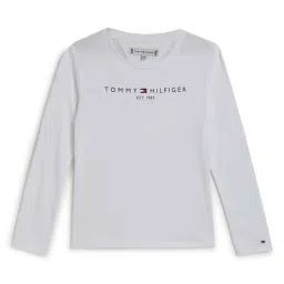 Tommy Hilfiger Kids White Logo Regular Fit T-Shirt image 1