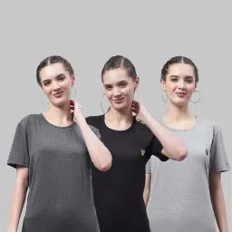 Vimal Jonney Grey & Black Cotton Sports T-Shirt - Pack Of 3 image 1