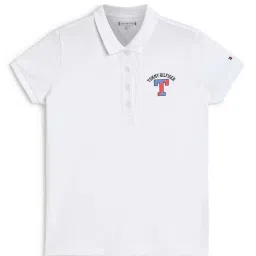 Tommy Hilfiger Kids White Logo Regular Fit Polo T-Shirt image 1