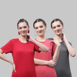 Vimal Jonney Red & Pink Cotton Sports T-Shirt - Pack Of 3 image 1