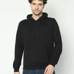 R&B Black Cotton Regular Fit Hoodie-picture-31