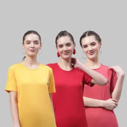 Vimal Jonney Yellow & Red Cotton Sports T-Shirt - Pack Of 3 image 1