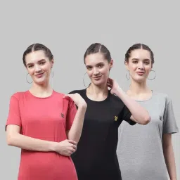 Vimal Jonney Pink & Black Cotton Sports T-Shirt - Pack Of 3 image 1