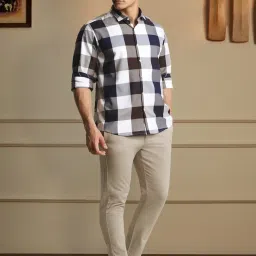 Peter England Multicolored Slim Fit Checks Shirt image 2