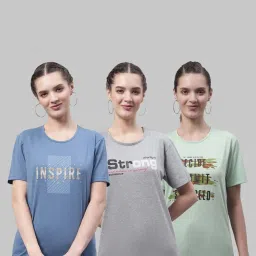 Vimal Jonney Blue & Grey Cotton Printed Sports T-Shirt - Pack Of 3 image 1