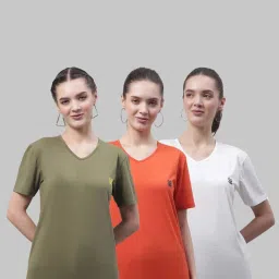 Vimal Jonney Green & Orange Cotton Sports T-Shirt - Pack Of 3 image 1