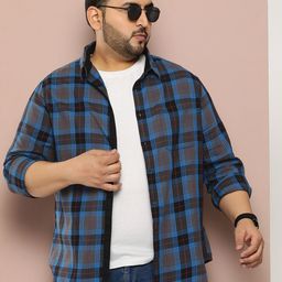 Sztori Plus Size Pure Cotton Checked Casual Shirt-picture-17