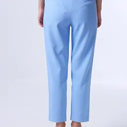 Cover Story Blue Slim Fit High rise Trousers image 2