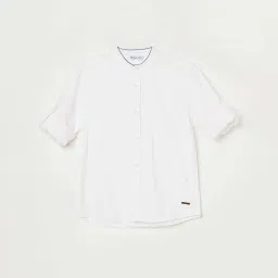 Fame Forever by Lifestyle Kids White Cotton Regular Fit Full Sleeves Shirt image 1