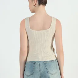 showoffff Showoff Beige Regular Fit Tank Top image 2