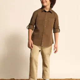 U.S. Polo Assn. Boys Brown Cotton Shirt image 4