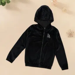 Pantaloons Junior Girls Jet Black Embroidery Sweatshirt-image-85