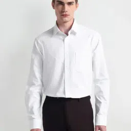 Arrow White Cotton Slim Fit Self Pattern Shirt-image-53