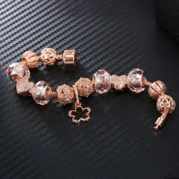 Peora Stylish Rose Gold Plating Synthetic Stone & Beads Bracelets image 2