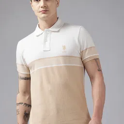 U.S. Polo Assn. Colourblocked Polo Collar Pure Cotton Slim Fit T-shirt-picture-47