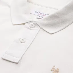 U.S. Polo Assn. Colourblocked Polo Collar Pure Cotton Slim Fit T-shirt image 4