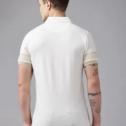 U.S. Polo Assn. Colourblocked Polo Collar Pure Cotton Slim Fit T-shirt image 5