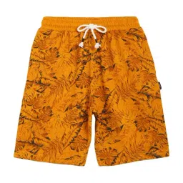 Li'l Tomatoes Kids Mustard Printed Shorts-image-7