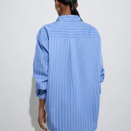 Wardrobe by Westside Blue Stripe Printed Shirt image 2