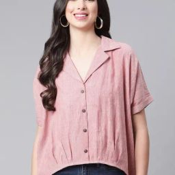 Cottinfab Pink Half Sleeve Rayon Shirt-picture-5
