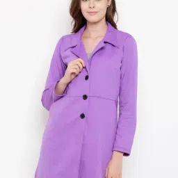 Belle Fille Violet Regular Fit Long Coat-image-86